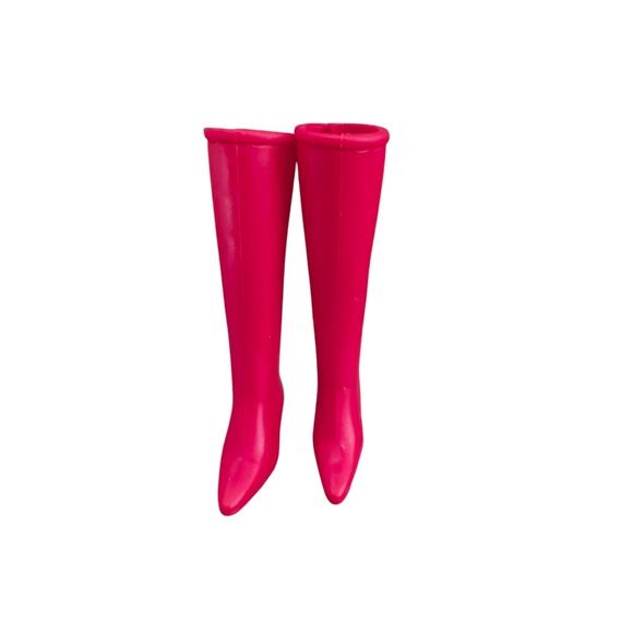 Pre-owned Barbie Doll Red Tall Boots High Heels Plastic - Picture 4 of 4